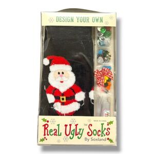 Real Ugly Socks DIY Christmas Kit Santa Craft Set Soxland Holiday New